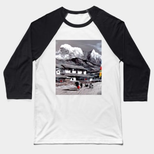 Panoramic View Of Everest Base Camp Baseball T-Shirt